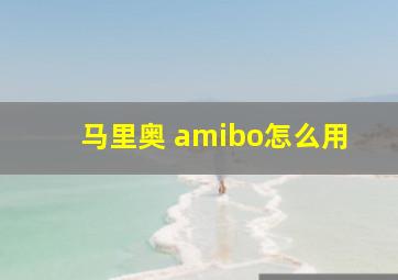 马里奥 amibo怎么用